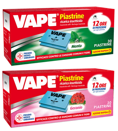 Q.TA'. 36 ANTIZANZARE VAPE PIASTRINE RICAMBIO 30 Q.TA PROFUM