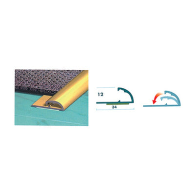 Q.TA' 1 CONF. 2 PROFILI ALLUMINIO PASSATOIA 67 CM ORO