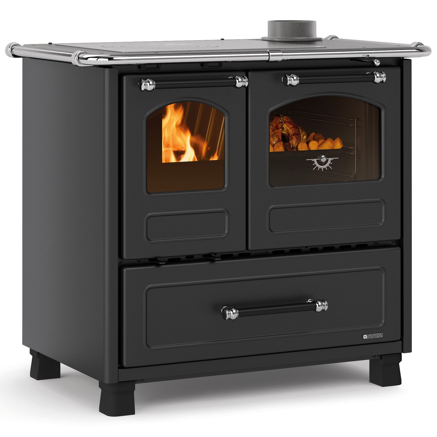 CUCINA LEGNA 7,5 KW FAMILY 4.5 NERO ANTRACITE