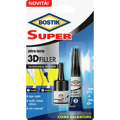 Q.TA'. 6 BOSTIK ADESIVO SUPER 3D FILLER BLISTER