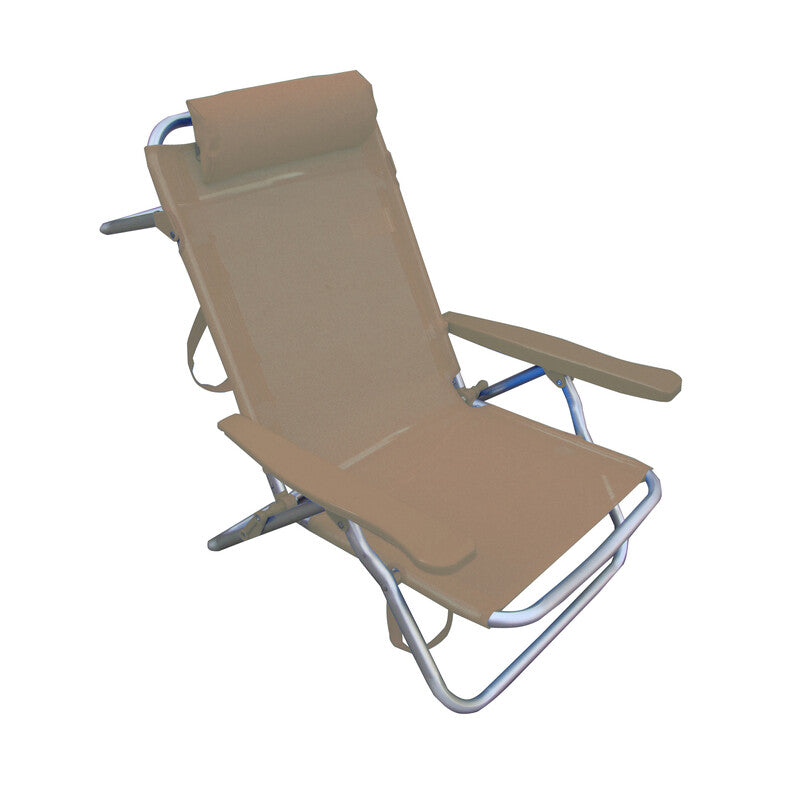 Q.TA' 2 C SPIAGGINA RECLINABILE IN ALLUMINIO TORTORA
