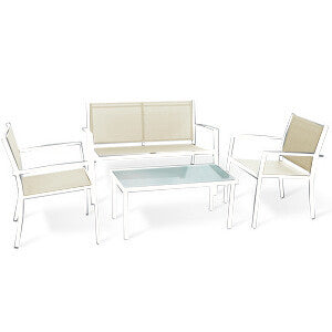 Q.TA' 1 C SALOTTO SANTIAGO ACCIAIO 4 BIANCO/TORTORA