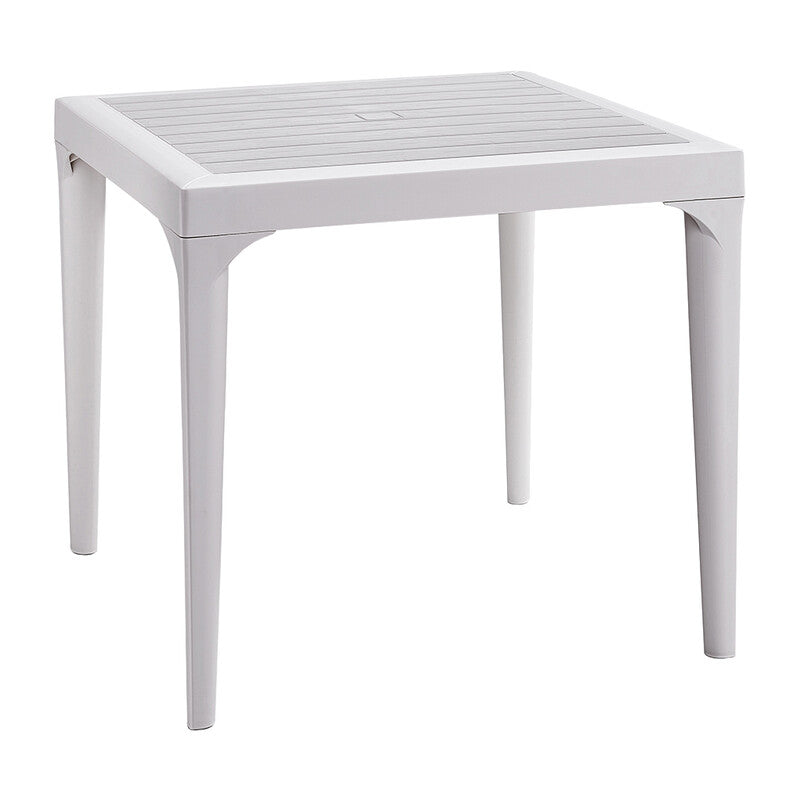 Q.TA' 1 TAVOLO RESINA MALMO 80X80XH74CM BIANCO