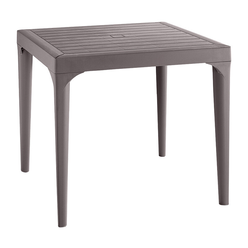 Q.TA' 1 TAVOLO RESINA MALMO 80X80XH74CM TORTORA