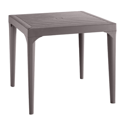 Q.TA' 1 TAVOLO RESINA MALMO 80X80XH74CM TORTORA