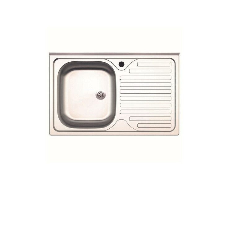 Q.TA' 1 LAVELLO APPOGGIO INOX 1 VASCA SX + GOCCIOLATOIO DX 80 CM