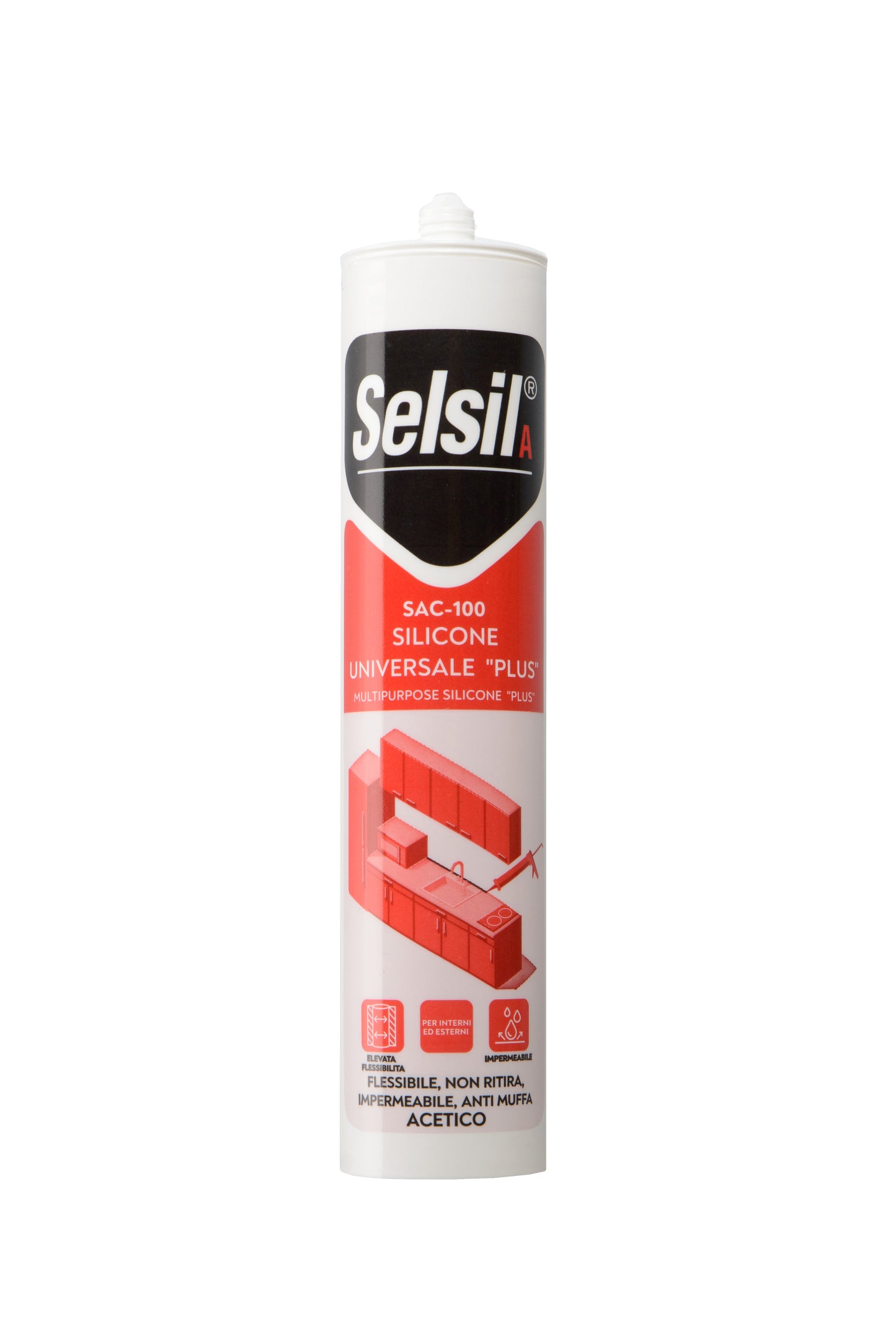 Q.TA'. 25 SELSIL SILICONE ACETICO PLUS AVORIO 280 ML RAL 1013