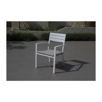 Q.TA' 1 POLTRONA IN ALLUMINIO BIANCO C/CUSCINO