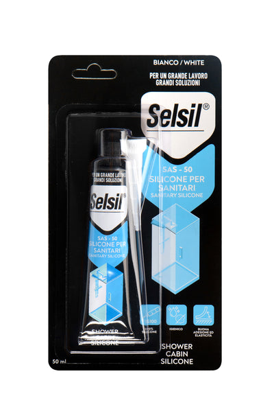 Q.TA'. 12 SELSIL SILICONE ACETICO PER SANITARI BIANCO 50 ML