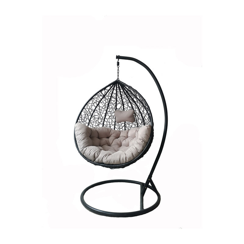 Q.TA' 1 C POLTRONA SOSPESA ACC POLYRAT 105X195CM LUNA NERO