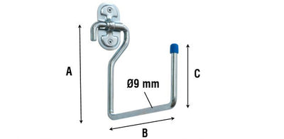 Q.TA'. 10 GANCIO ZINCATO 4040 MULTIUSO DA PARETE 150 MM