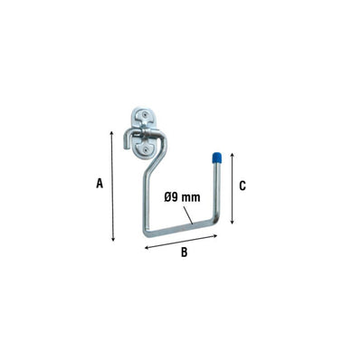 Q.TA' 10 GANCIO ZINCATO 4040 MULTIUSO DA PARETE 150 MM