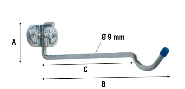 Q.TA'. 10 GANCIO ZINCATO 4110 PER BICICLETTE 320 MM