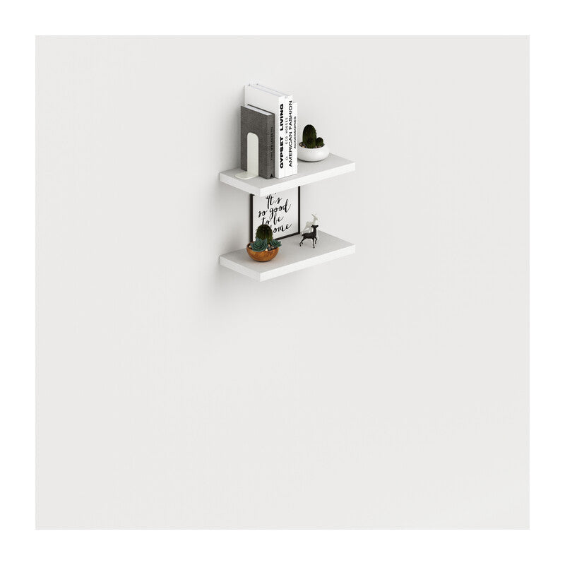 Q.TA' 1 LAUNDRY COPPIA MENSOLE 45X23 CM BIANCO FRASS
