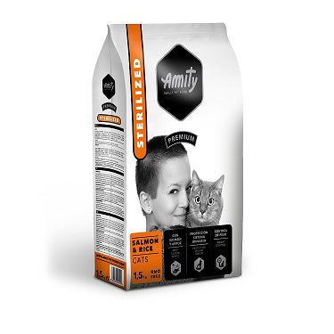 Q.TA'. 8 CIBO GATTO AMITY 1,5 KG STERILIZED SALMON RICE