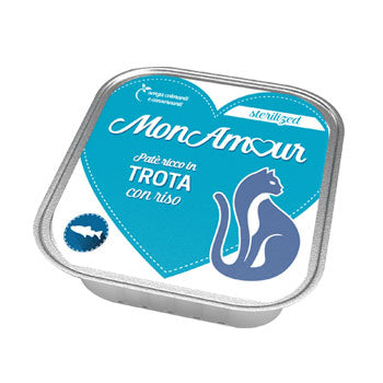 Q.TA'. 34 CIBO GATTO MONAMOUR 100 G STERILIZED PATE TROTA NEW