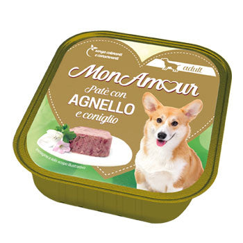 Q.TA'. 18 CIBO CANE MONAMOUR 300 G AGNELLO E CONIGLIO