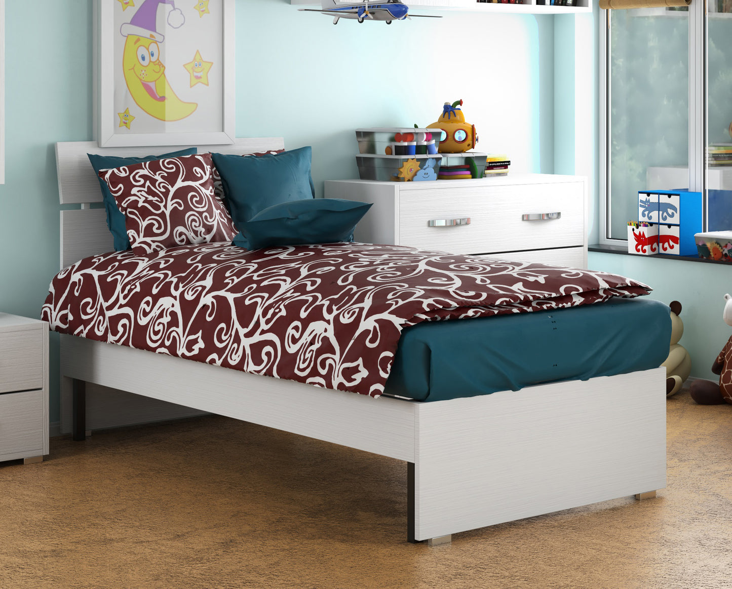 LINEA MODERN LETTO 1P E 1/2 BIANCO FR. CM 200X131