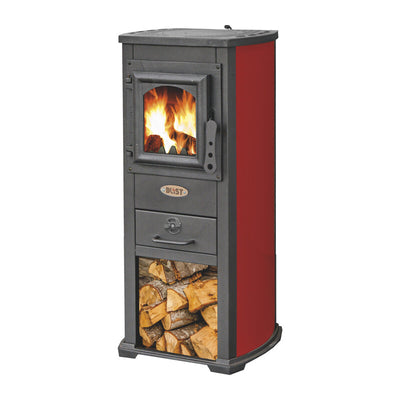 Q.TA' 1 STUFA LEGNA 5 KW BERNA LUX ROSSO