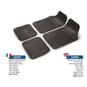 Q.TA' 1 SET TAPPETO AUTO IN GOMMA POLAR 4 PEZZI