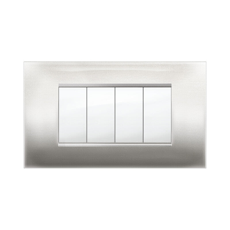 Q.TA' 1 PLACCA MIVIDA PLANA ACCIAIO SATINATO 4P