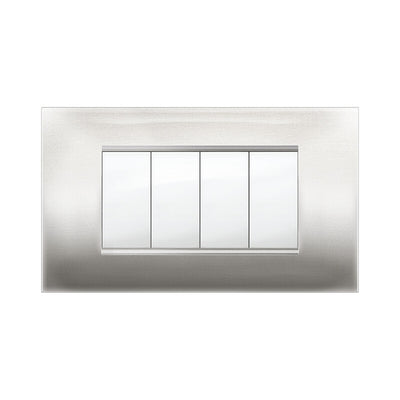 Q.TA' 1 PLACCA MIVIDA PLANA ACCIAIO SATINATO 4P