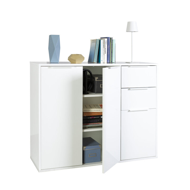 Q.TA' 1 MOBILE 3A+2C 86,9X35,4X106 CM BIANCO/BIANCO LUC.