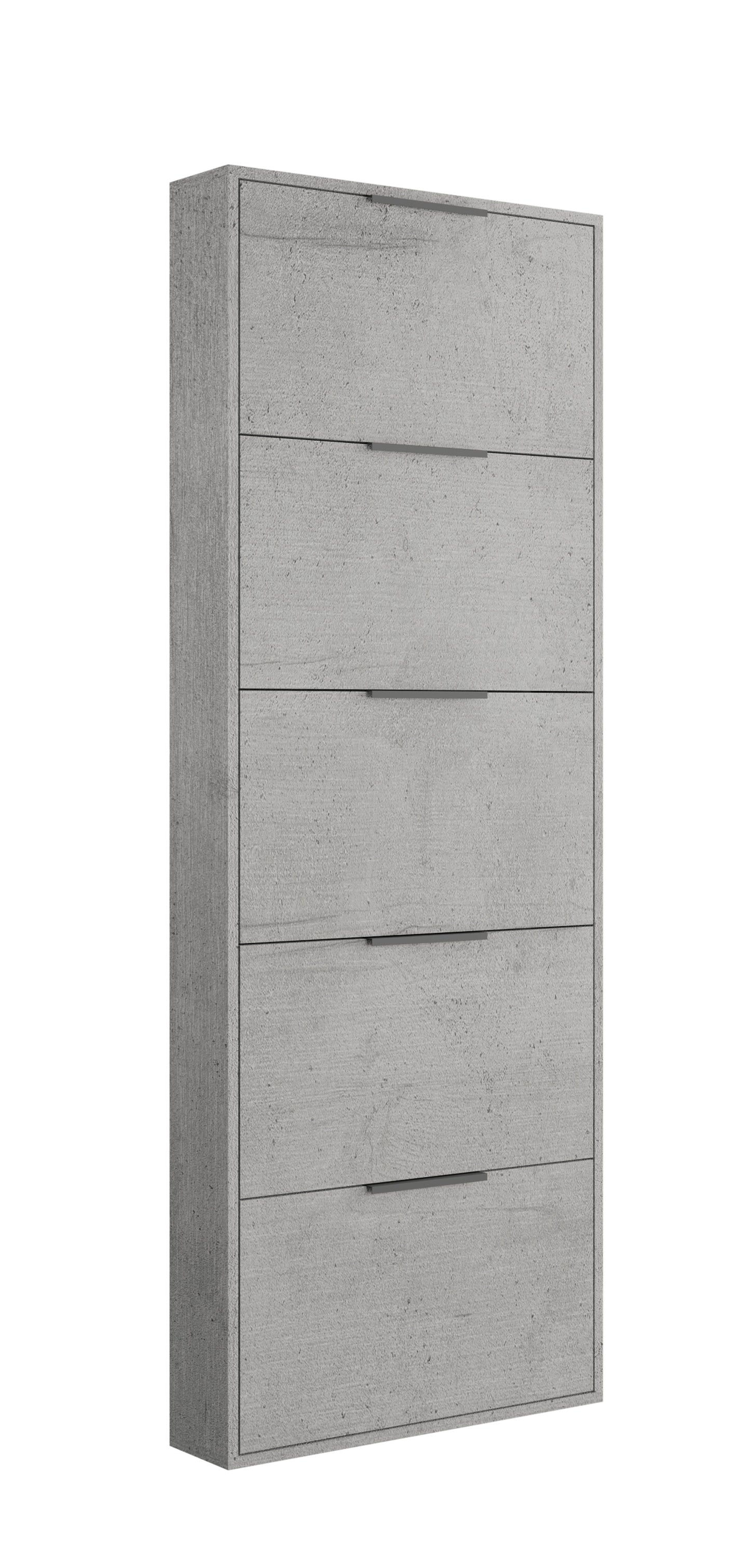 SCARPIERA 5 RIBALTE SLIM CM. 65X15X174 H CEMENTO