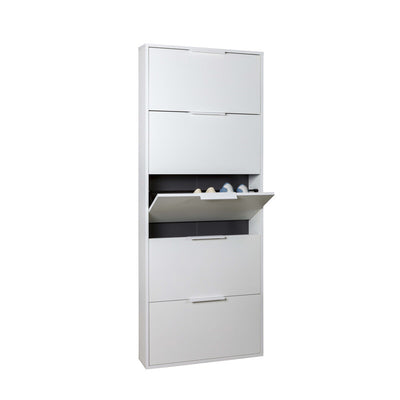 Q.TA' 1 SCARPIERA 5 RIBALTE SLIM CM. 65X15X174 H BIANCO