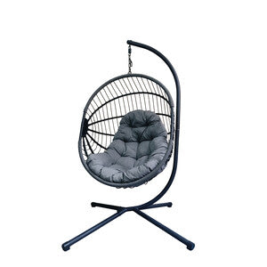 Q.TA' 1 C POLTRONA SOSPESA ACC POLYRAT 108X192CM AURA NERO