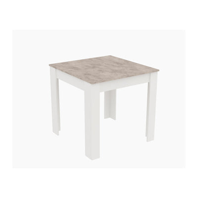 Q.TA' 1 TAVOLO FISSO 80X80XH75CM CEMENTO/BIANCO