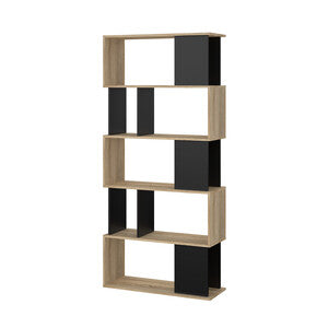 KIT LIBRERIA MAZE 80X29X173 QUERCIA/NERO