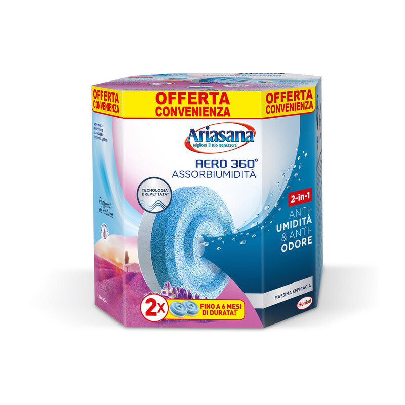 Q.TA' 12 ARIASANA RICARICA AERO 360 TAB LAVANDA 2X450 G