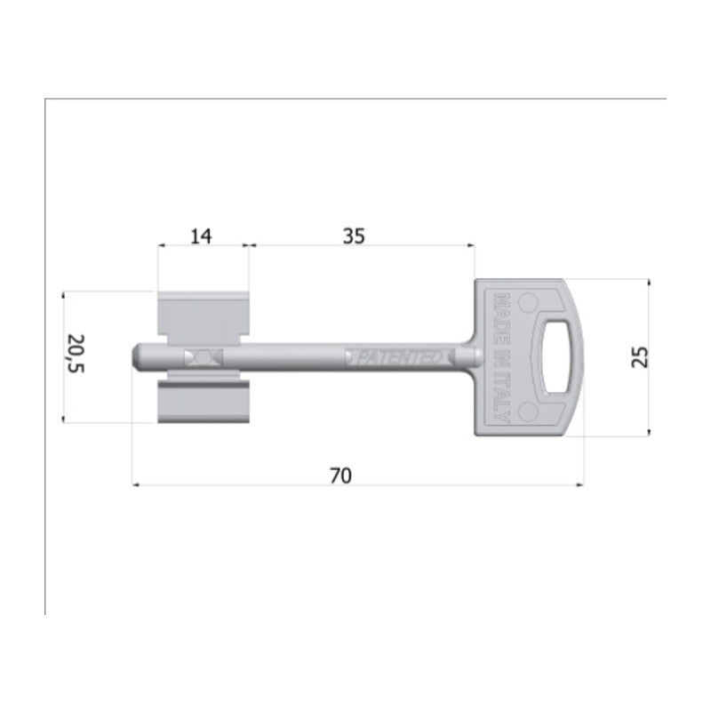 Q.TA' 10 CHIAVE GREZZA SECURMAP14 GAMBO 35MM SECUREMME