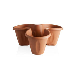 Q.TA' 1 VASO TRIFOGLIO SET 3 TERRACOTTA