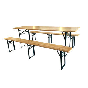 Q.TA' 1 C SET BIRRERIA C/PANCHE LEGNO/METALLO 220X80X76CM