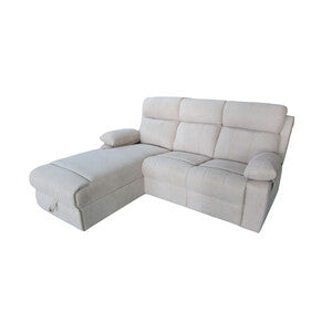 Q.TA' 1 DIVANO ANGOLARE 3P RECLINER PENISOLA SX BEIGE