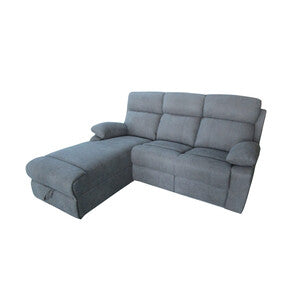 Q.TA' 1 DIVANO ANGOLARE 3P RECLINER PENISOLA DX GRIGIO