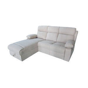 Q.TA' 1 DIVANO ANGOLARE 3P RECLINER PENISOLA DX BEIGE