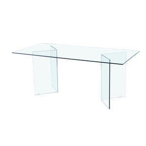 Q.TA' 1 TAVOLO IN VETRO TRASPARENTE 180X80X75,9 CM