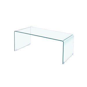 Q.TA' 2 TAVOLINO IN VETRO TRASPARENTE 100X48X43 CM