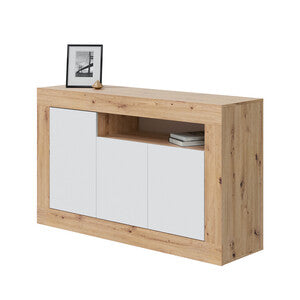 Q.TA' 1 MADIA 3 ANTE 144X42X87 CM BIANCO ROVERE
