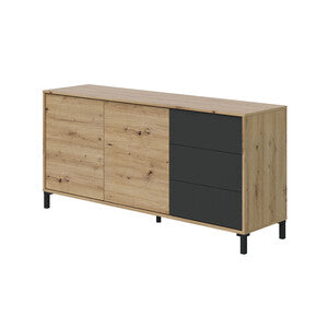 Q.TA' 1 MADIA 2 ANTE +3 CASS 154X41X74 CM ROVERE/GRIGIO
