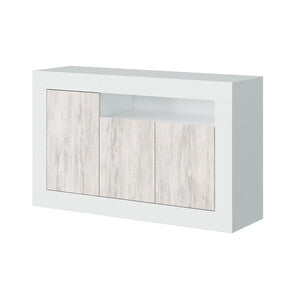 Q.TA' 1 MADIA 3 ANTE 144X42X87 CM BIANCO/BIANCO FRASSINO