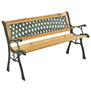 Q.TA' 1 C PANCHINA VERDE RAME/LEGNO NATUR 126X51X73 ATTESA