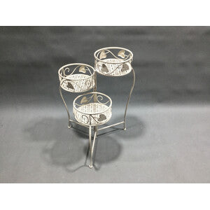 Q.TA' 2 C FIORIERA 3 POSTI 44X46XH65CM BIANCO ANTICO EPOQUE