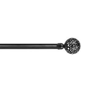 Q.TA' 6 BASTONE METALLO D 20/17 120/210CM RICAMO NERO