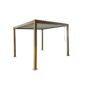 Q.TA' 1 C PERGOLA BIOCLIMATICA 3X3 ALU STEEL EFFETTO LEGNO