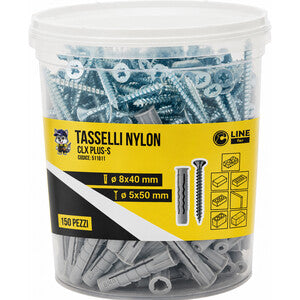 Q.TA' 1 C BARATTOLO 150 TASSELLI NYLON CLX PLUS-S 8X40 C/VITE