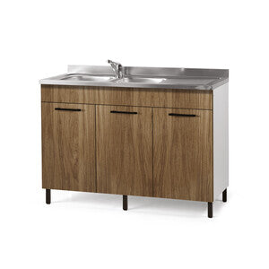 Q.TA' 1 KIT CUCINA BASE 3 ANTE 120X50XH85 CM S/LAVELLO NOCE